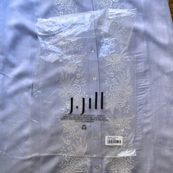 J. Jill Long Button Up Tunic, Beach Coverup, Breezy Dress - lt. blue/periwinkle - Picture 11 of 11